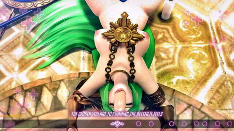 Green-haired woman bound in chains, exposing pussy, edging close to orgasm in Fap Hero Sinful v2