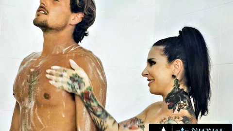 Joanna Angel tattoos soapy massage stepbrother shower scene