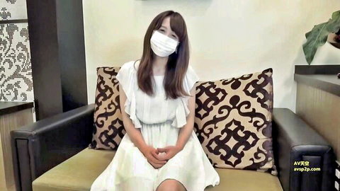 Yuriko 28yo Japanese OL in white dress, demure softcore pose