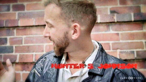 Hunter S. Johnson rugged bearded hunk in leather jacket for HardWerk Bang Click Bang