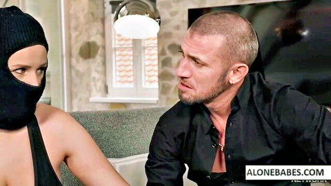 Alexis Zara in intense masked punishment scene with bald stud