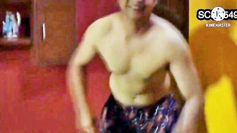 Muscular desi man in shorts for hot bhabhi fuck video