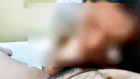 Blurry close-up of horny Asian stepsister sucking cock before intense fucking