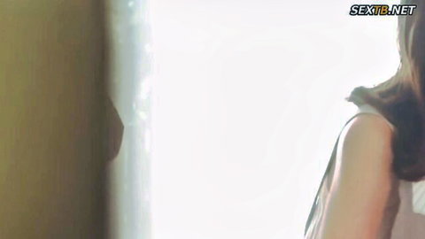 Rio Kuriyama in white top, seductive profile view, JAV tease