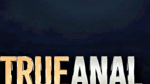 True Anal logo in bold gold and silver letters on dark background for hardcore anal porn series