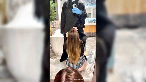 Blonde schoolgirl fucked doggy style at Halloween party