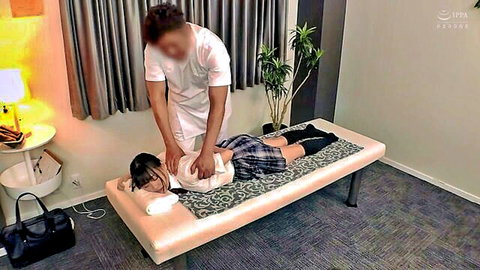 Japanese schoolgirl in uniform receives massage from man, JAV scene