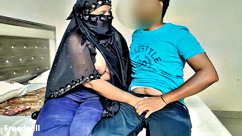 Jasmeen in sheer hijab exposes big tits to lover in Pakistani XXX