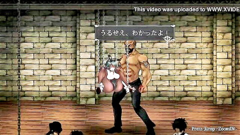Muscular black man chains and dominates two nude fantasy elf girls