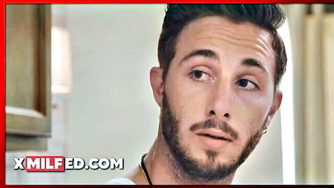 Handsome young man in white shirt from Alexis Fawx MILF scene, lonely horny milf fucks stepson's friend