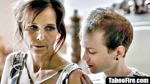 Syren De Mer as depressed stepmom comforted by stepson, mature taboo scene