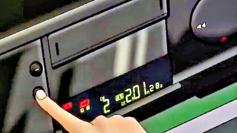 Hentai episode 001 thumbnail showing animated tech interface press