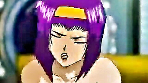 Purple-haired anime babe Faye Valentine moaning in ecstasy, Cowboy Bebop hentai