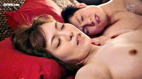 Iori Nanase nude with Asian lover in intimate bed scene