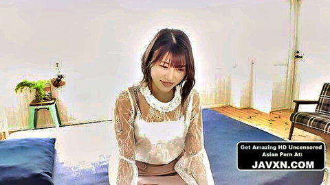 Mahiro Tadai in sheer white lace blouse JAV thumbnail
