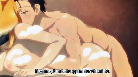 Roxanne blonde anime girl in steamy bath sex with master