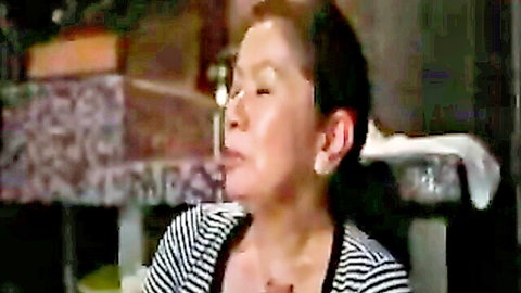 Asian mature stepmom in striped top, granny threesome home affair preview