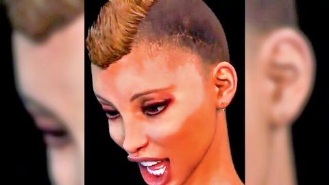 Futanari invasion thumbnail: mohawk girl with open mouth