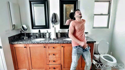 Payton Preslee in steamy bathroom scene with stud exposing cock before hard fuck