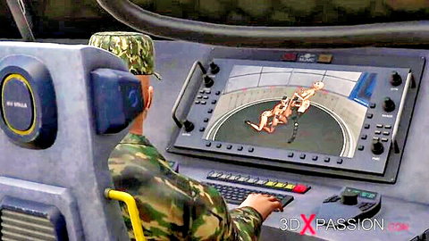 3D dickgirl androids ravishing sexy ebony in sci-fi Area 51 scene