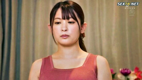 Azusa Hikari in red tank top, seductive gaze in JAV adult video thumbnail