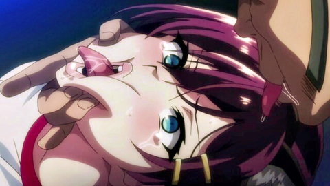 Akane anime girl tongue out in oral NTR hentai scene