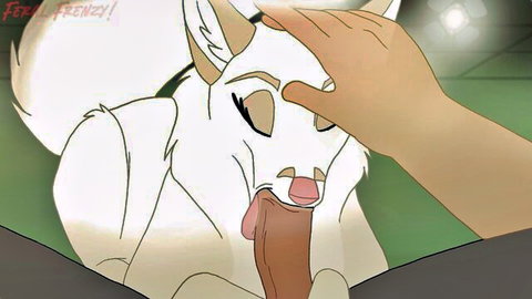 Norah the celestial fox licking cock in animated furry scene