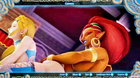 Urbosa gropes Zelda's big ass in erotic training scene