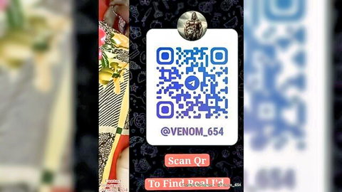 Desi beauty in saree with floral accents and QR code promo for adult content
