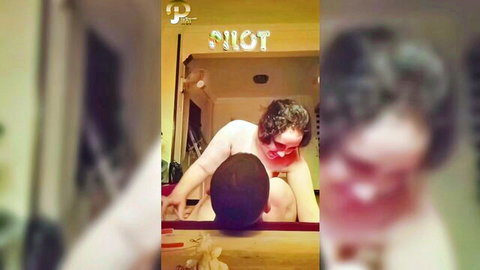Sexy Arab woman in glasses topping topless man