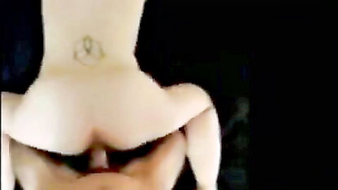 Pale woman on all fours with ass spread wide exposing pink pussy and tight anus closeup