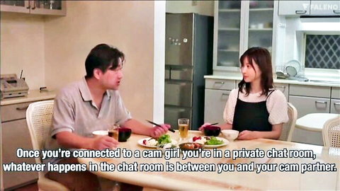 Asian couple in kitchen chat, JAV sister-in-law scene with Amatsuka