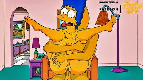 Marge Simpson nude in butterfly position with penetration in Simpsons XXX cartoon porn