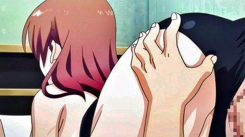 Hentai anime girl bent over with ass cheeks spread by hand exposing dripping creampie pussy
