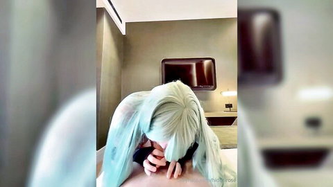Hidori Rose as Elizabeth Liones cosplay, kneeling in steamy BG sex scene