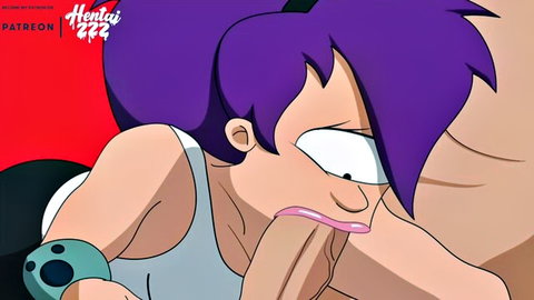Futurama Leela giving blowjob in animated hentai porn