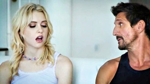 Chloe Cherry giving shy blowjob to stepdaddy in hot oral scene