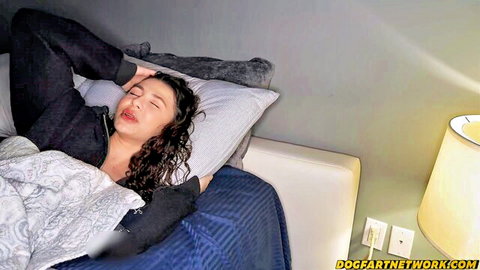 Liz Jordan as tiny she devil lounging in bed for Dogfart gangbang