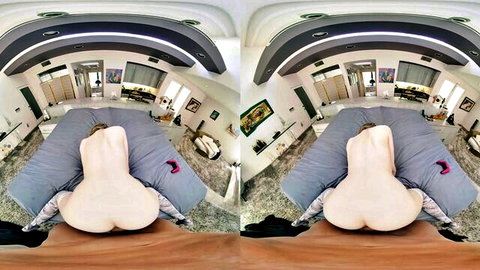 Melody Marks nude from behind in gamer girl VR bedroom scene