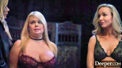 Kayden Kross, Jesse Jane & Riley Reid in lace lingerie threesome
