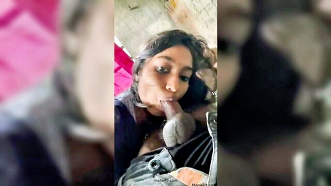 Mallu cute Indian girl giving intense blowjob, close-up oral action