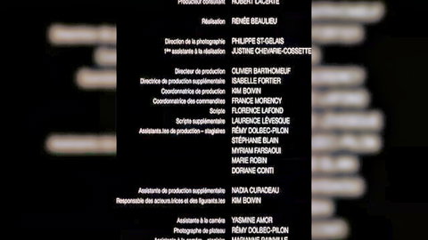 Credits screen from French erotic film Les salopes, Naturally Wanton Pleasure of Skin