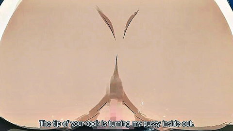 Close-up of thick cock tip stretching wet Asian pussy inside out during penetration