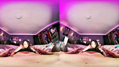 Seductive Asian babe spreading legs in teasing POV pose