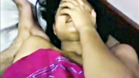 Bangladeshi girl in pink sari spreading legs teasing solo