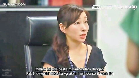 Asian woman in black top during JAV interview scene from 257 Kominato START