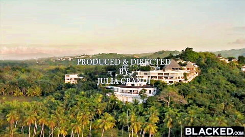 Kelly Collins in passionate interracial fling at tropical Blacked villa