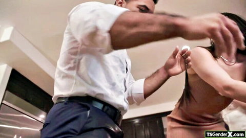 Boss grabs Kasey Kei by hair in intense office encounter with Jade Venus