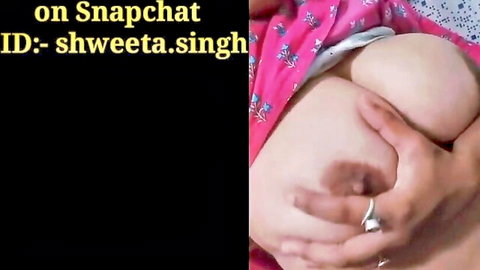Desi Indian teen Shweta Singh exposing bare breasts in Snapchat video for boyfriend