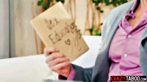 Boss babe in tight purple blouse and blazer holds handwritten envelope outdoors